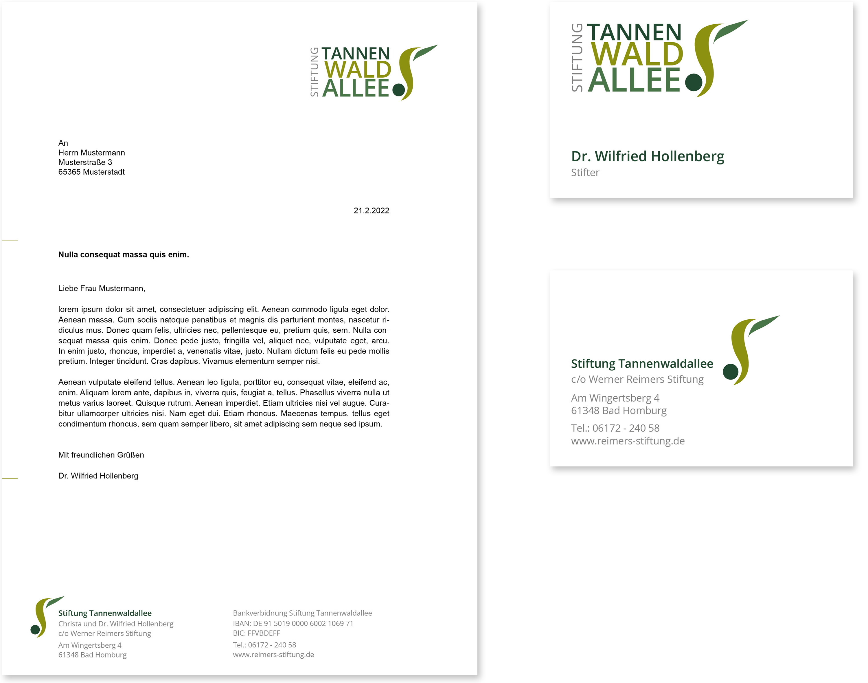 reeberdesign | Stiftung Tannenwaldallee - Geschäftspapiere